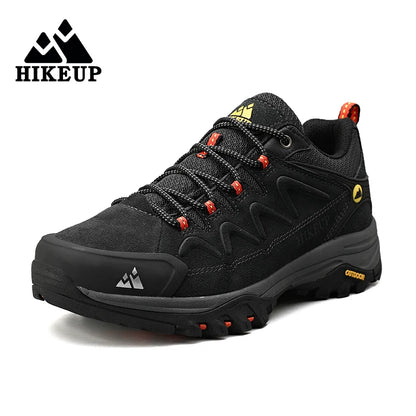 HIKEUP Leather Men Shoes for Men's Casual Shoes Fashion Waterproof Winter Luxury Designer Brand Work Boots Man Non-slip Sneakers