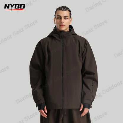 New Unisex Solid Cargo Ski Suit Waterproof Breathable Windproof Snowboard Jacket Professional Winter Outdoor Couple Snowsuit