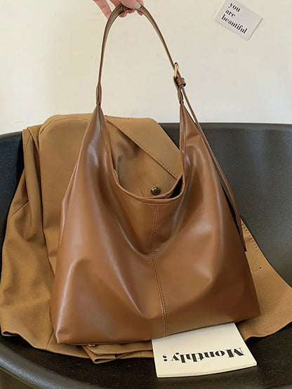 Large Capacity Solid Color Women's Shoulder Bag, Multifunctional Crossbody Bag,