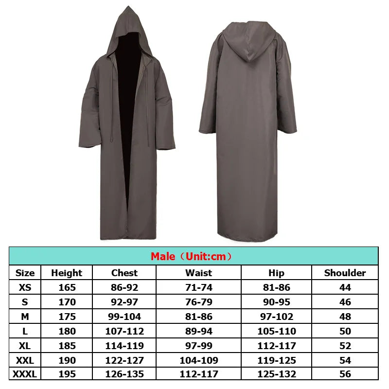 Knight Cosplay Men's Medieval Cape with Hood Costume TV Jedi Roleplay Cloak Retro Clothing Din Djarin Outfits Halloween Clothes