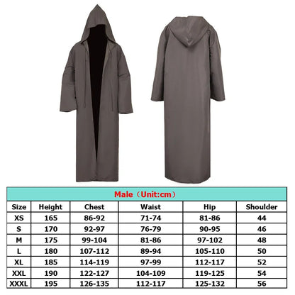 Knight Cosplay Men's Medieval Cape with Hood Costume TV Jedi Roleplay Cloak Retro Clothing Din Djarin Outfits Halloween Clothes