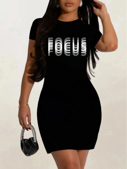 summer Short sleeves black tshirt dress Women's Casual  Graphic TShirt Dress  Short Sleeve Round Neck Loose Fit SpringSummer