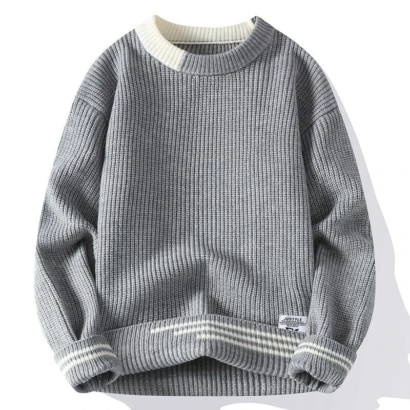 Legible Autumn and Winter Casual Sweaters Men Round Neck Collar Knitted Pullovers Male Loose Sweater Man