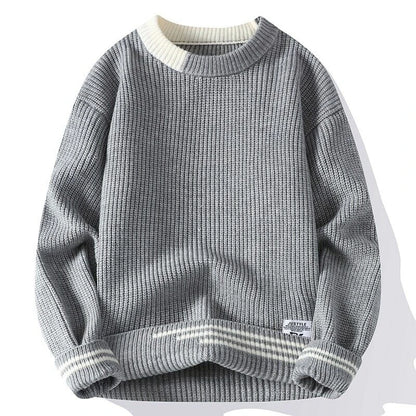 Legible Autumn and Winter Casual Sweaters Men Round Neck Collar Knitted Pullovers Male Loose Sweater Man