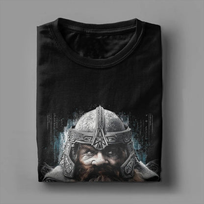 Gimli L-Lords Of The R-Rings T Shirt Men Pure Cotton Funny T-Shirt Round Neck  Tees Short Sleeve Tops 6XL