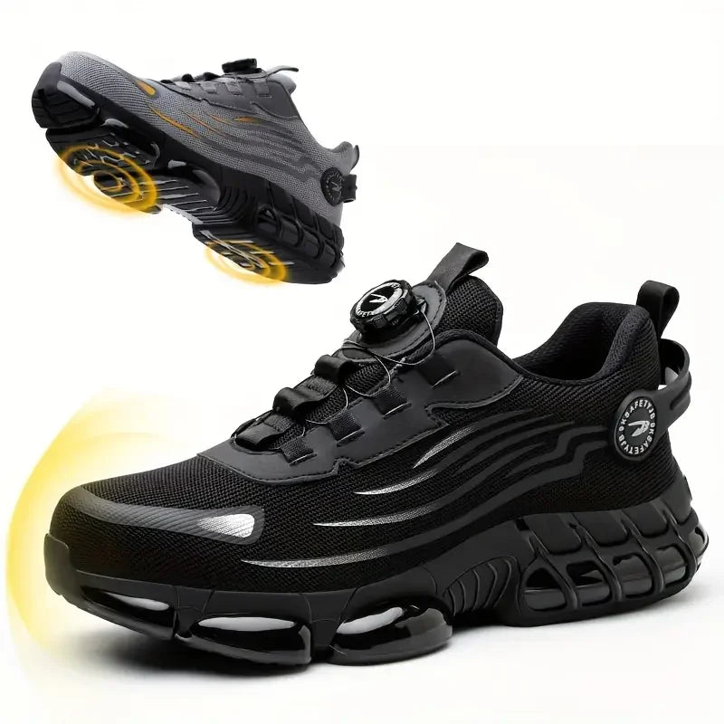 New Work Safety Shoes 36-48 Size for Women Men,Mens Steel Toe Sneakers Waterproof,Lightweight Breathable Antiskid Boots Men Work