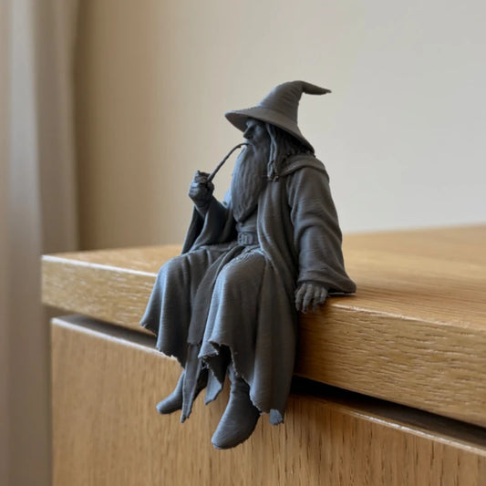 Medieval Fantasy Old Man Miniature Figurine Seated 3D Printed Vintage Wizard Home Desk Ornaments Home & Office Decorations Gifts
