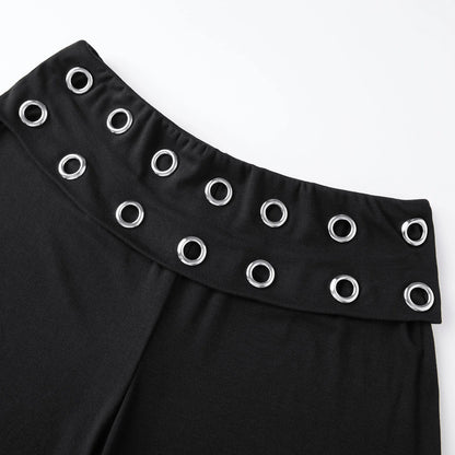 Women S Capri Cropped Wide Leg Cropped Foldover Waistband S Pants Eyelets Foldover Capri Pants Capri Top Rated