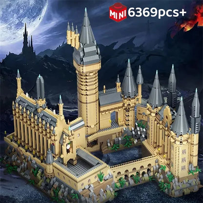 Magic Movie Castle School Micro Building Blocks Street View Architecture MOC Architecture Scenery Toy Christmas Birthday Gifts