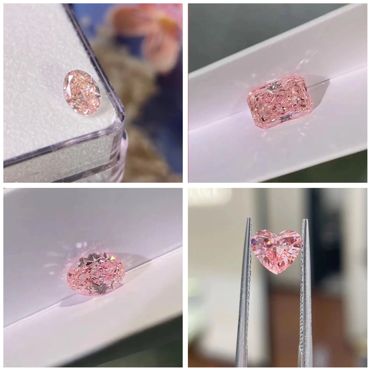 With IGI certificates Pink lab grown diamonds CVD HPHT Fancy Color Lab Created Diamond Wholesale