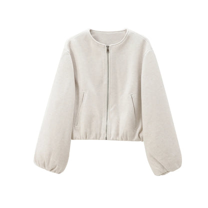 MUJER 2025 Fleece Bomber Jackets for Women Soft Zipper Woman's Sports Jacket Long Sleeve Cropped Jacket Women Coats Outerwears