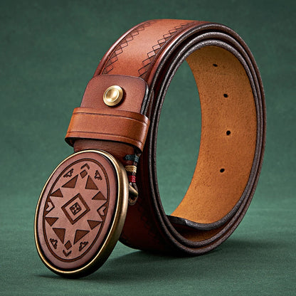 3.8CM Men High Quality Genuine Leather Belt Luxury Smooth Buckle Belts Pure Cowskin Laser Engraving Strap Male Jeans for Man
