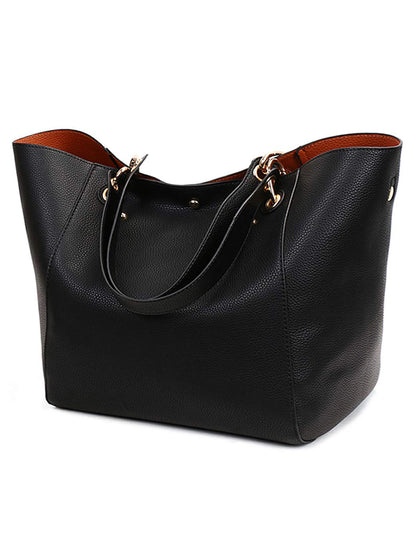 Women Large Tote Bag PU Leather Waterproof Handbags Shoulder Bag Women's