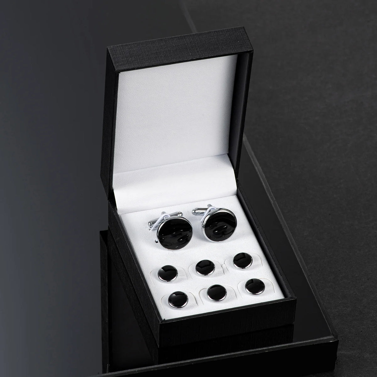 Solid Men's Cufflinks Studs Set for Tuxedo Minimalist Navy Blue Man Shirt Cufflinks for Men's Father Husband