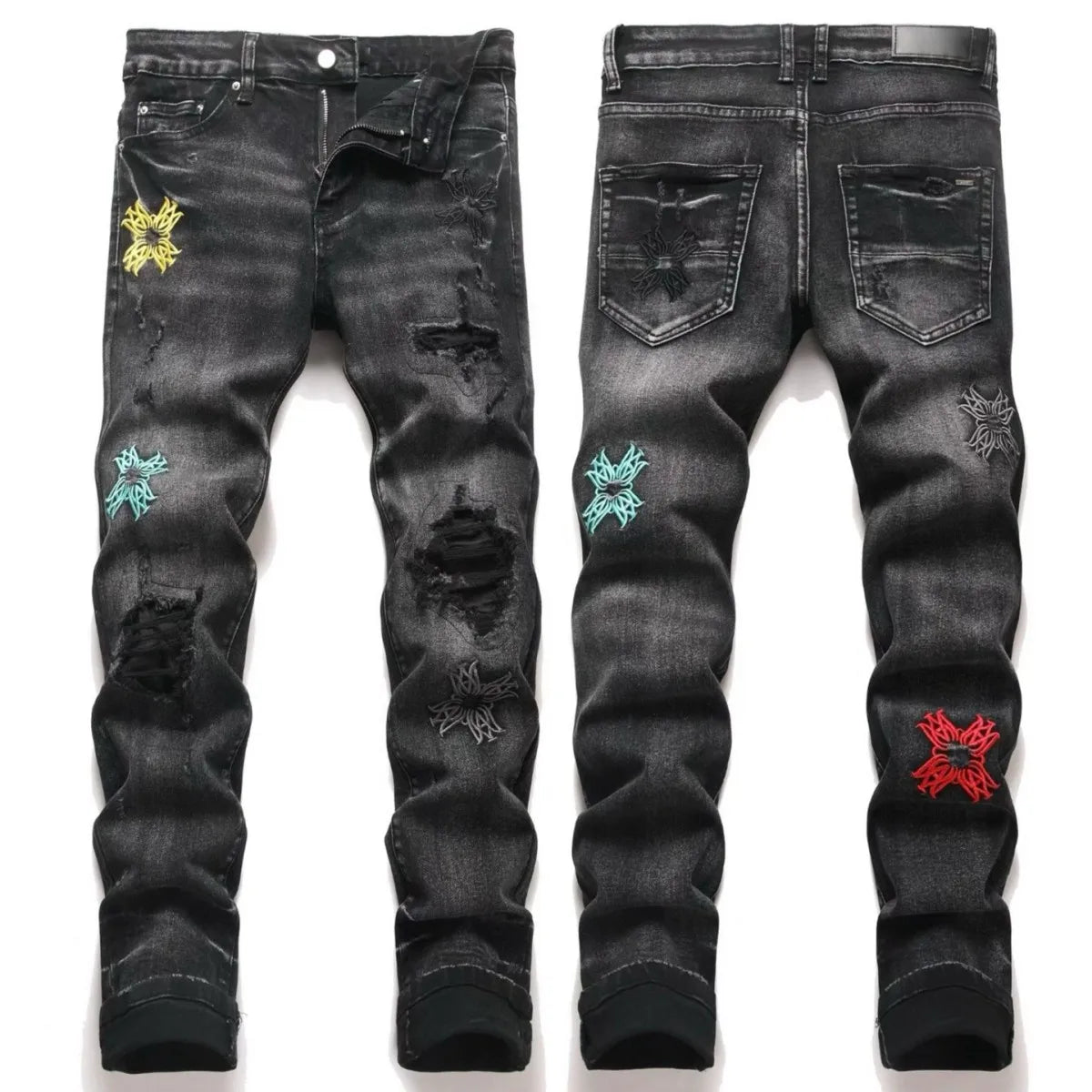 2026 Summer Brand Men's New Straight Leg Loose Lightweight Denim Jeans Classic Badge Business Casual Stretch Thin Retro Pants