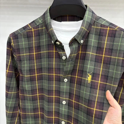 Luxury Brand Embroidery 100% Cotton Long Sleeved Shirt Men's New Shirt Men's Casual Loose Top Business Men