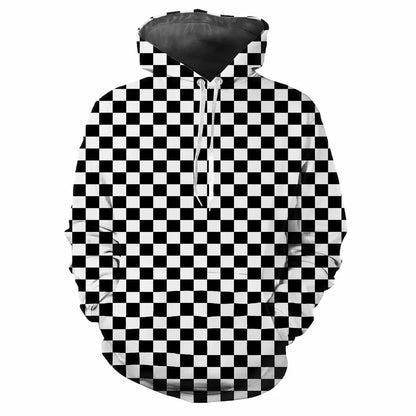 2024 Fashion Minimalist Plaid 3D Printed men's Tops Casual Soft Comfort Elegant men's Hoodies Personalize Outdoor Sports Hoodie