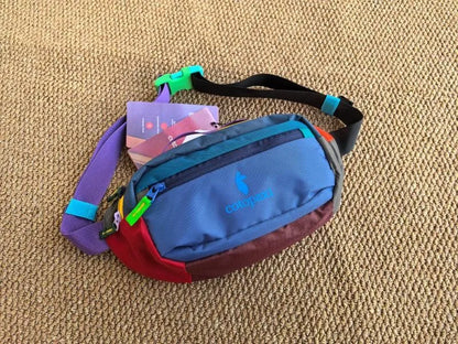 Color Block Spliced Nylon Fanny Pack Adjustable Strap Lightweight Crossbody Waist Bag Outdoor Hiking Travel Portable Chest Bag Multi Color Sling Belt Bag