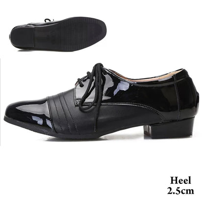 Men Latin Dance Shoes For Rumba Waltz Ballroom Party Salsa Tango Modern Dance Shoes Patent/Matte Leather Boy's Dance Sneaker