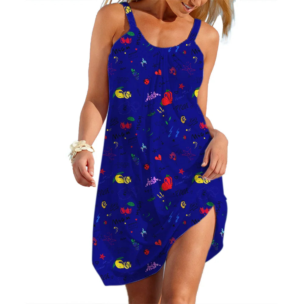 Summer Women's Slip Dress Casual Clothes Sale Lady Pastoral style Flower Streetwear Woman Loose Dresses Girl Sleeveless Skirt