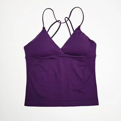 NCLAGEN Vision Twist Front Longline Top Women's Seamless Thin Straps Yoga Gym Workout Vest Running Tank Tops Fitness Clothing