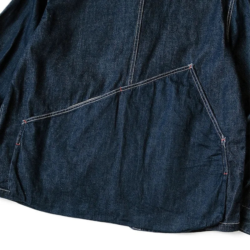 KAPITAL 24 Hirata Kazuhiro Style Japanese Taoist Robe Washed Blue Denim Jacket New Arrival
