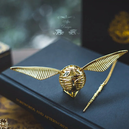 Golden Snitch Ring Box Golden Snitch Ring Box With Rotating Wings Premium Gold-Plated Metal Jewelry Box For Proposal Engagement