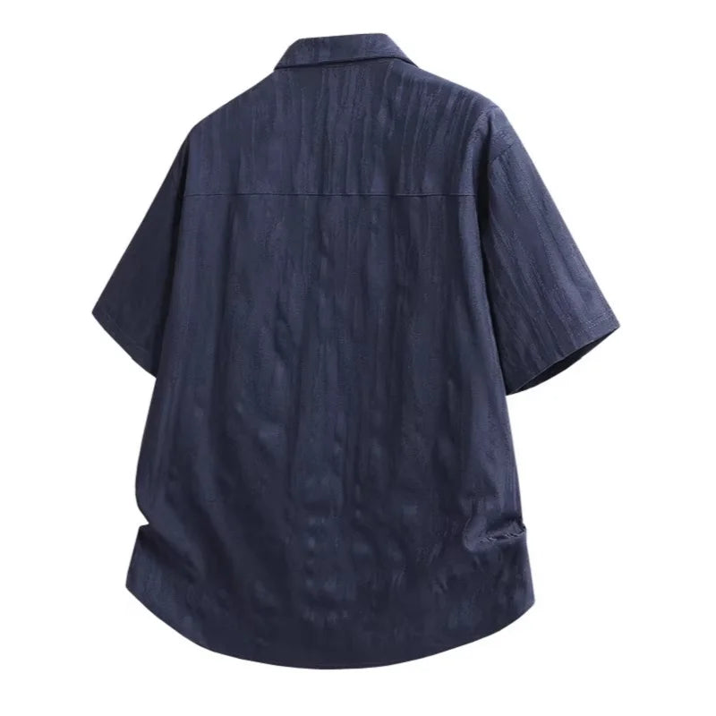 Plus Size 9XL Men's Ice Silk Shirt Quick Dry Short Sleeve Top Male Summer Large Big Casual Snap Button Up Oversized Loose Fit Fat