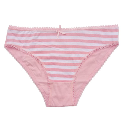 Sexy Panties for Women Cotton Soft Female Underwear Lace Briefs set Ladies Striped Bikini Intimates Lingerie 5 pcs/lot