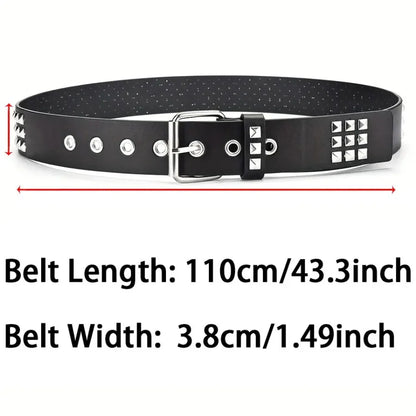 Fashion New Square Bead Rivet Belt Metal Pyramid Belt Men and Women Punk Hardware Jeans Belt Y2K Belt Designer Belt Women's Bel