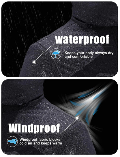 Men's Water-Resistant Ski Jacket Winter Fleece Lined Snow Coat Warm Windproof Outdoor Jacket