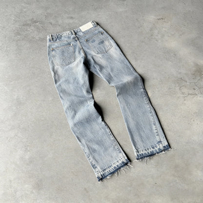 Hip Hop Straight Leg Pants Gothic Fringed Casual Micro Flared Pants Y2K Vintage Slim Fit Jeans Trendy Washed Men Women Harajuku
