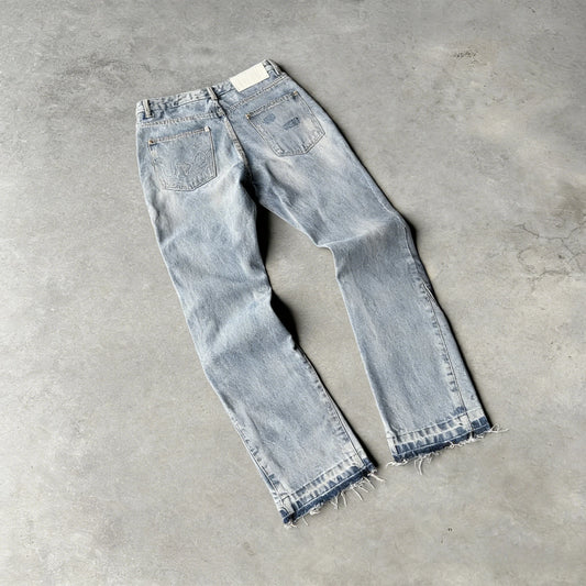 Hip Hop Straight Leg Pants Gothic Fringed Casual Micro Flared Pants Y2K Vintage Slim Fit Jeans Trendy Washed Men Women Harajuku