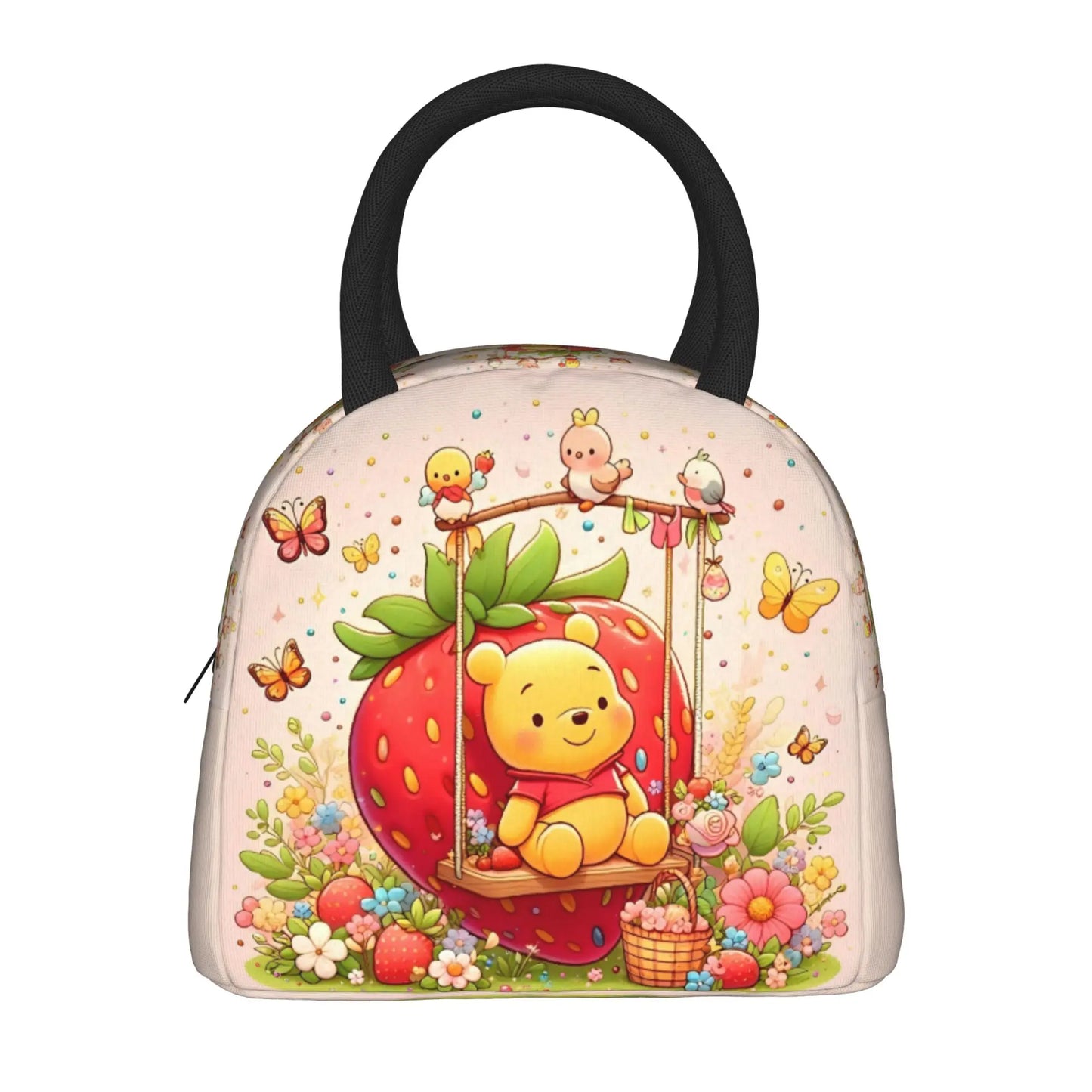 Anthropomorphic Teddy Bear Happy Insulated Lunch Bags Large Winnie The Pooh Reusable Thermal Bag Lunch Box Tote Work  Outdoor