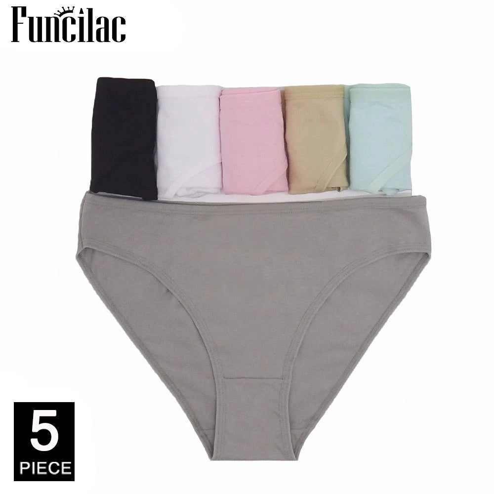 Sexy Panties for Women Cotton Soft Female Underwear Lace Briefs set Ladies Striped Bikini Intimates Lingerie 5 pcs/lot