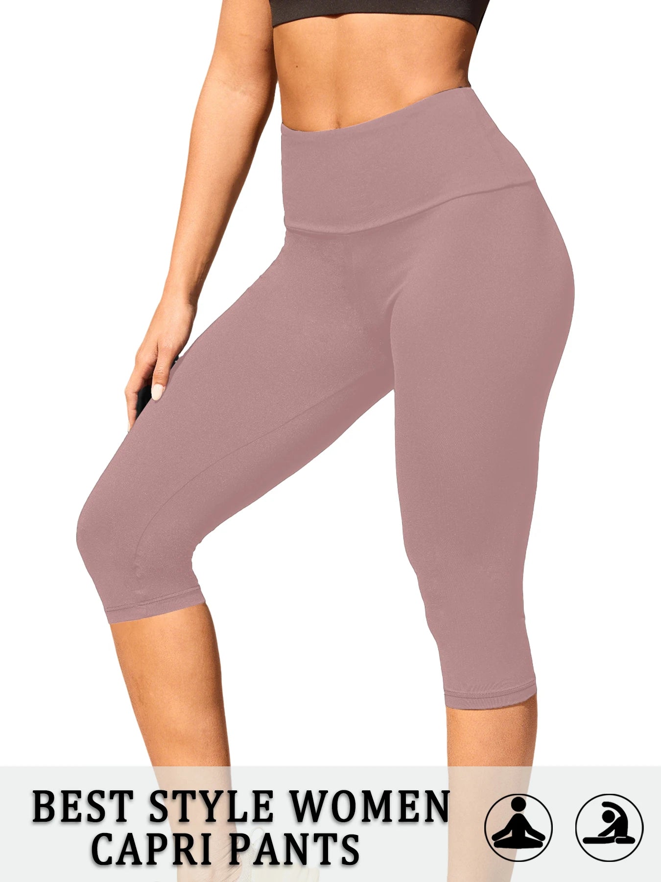 Women'S Super soft Capri Pants，High Waisted Tummy Control Leggings for Cozy Home & Casual Outfit