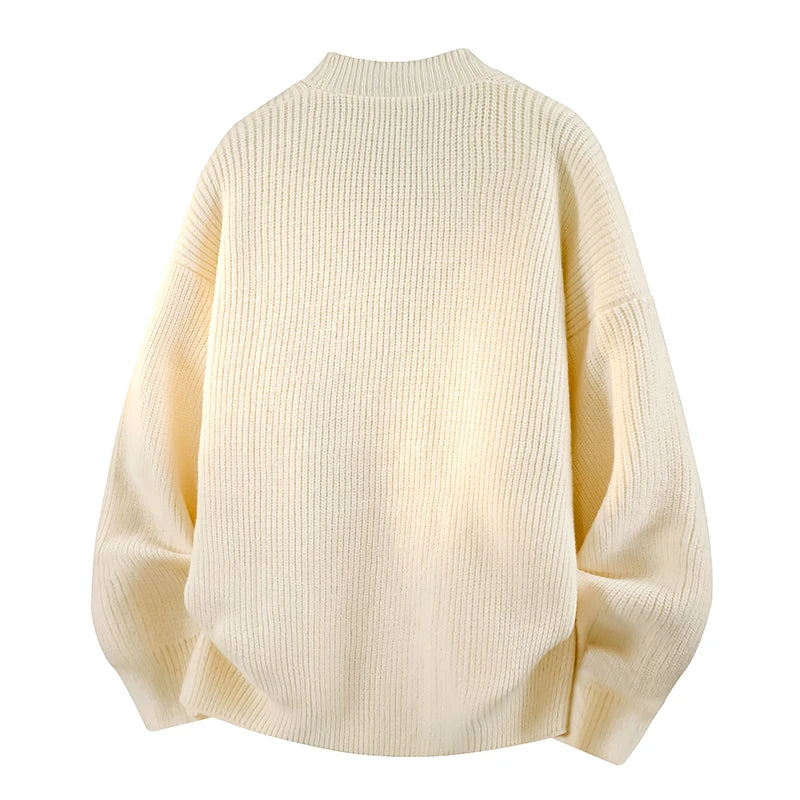 Men's Autumn and Winter Outdoor Comfortable Windproof Warm Cardigan Sweater Fashion Trend Versatile Knitted Warm Casual Jacket