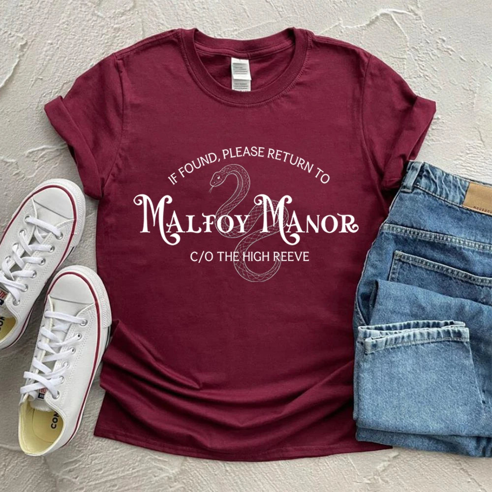 Dramione Book Club Shirt Malfoy Manor T-shirt Dramione Fanfic HP Wizard School Tee Fandom Manacled Merch Retro Short Sleeve Tops
