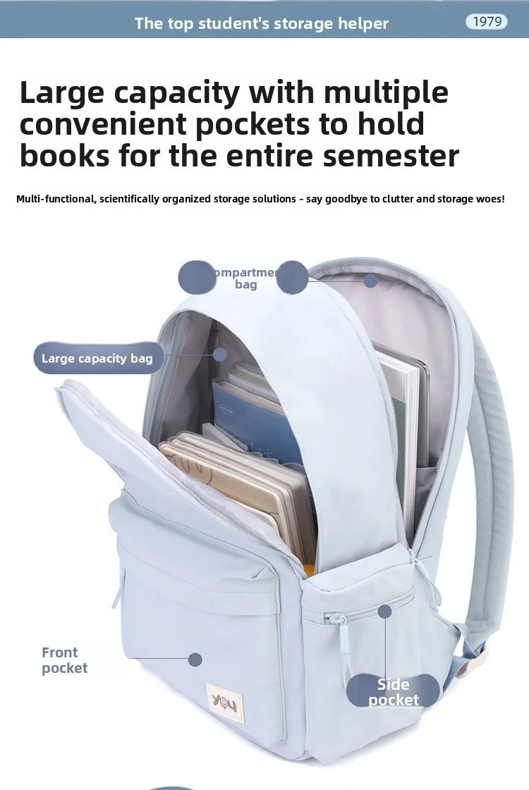 2026 Female Fashion High-Capacity Waterproof College Backpack Trendy Women