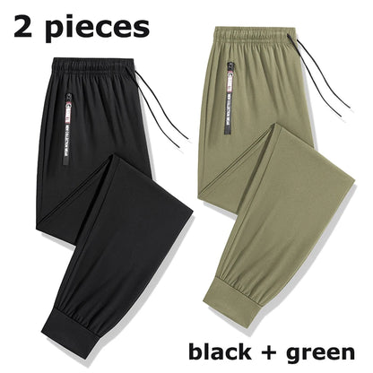 Men's Athletic Stretchy Quick Dry Pants with Zipper Pockets Lightweight Sweatpants for Outdoor Hiking Fishing Running Workout