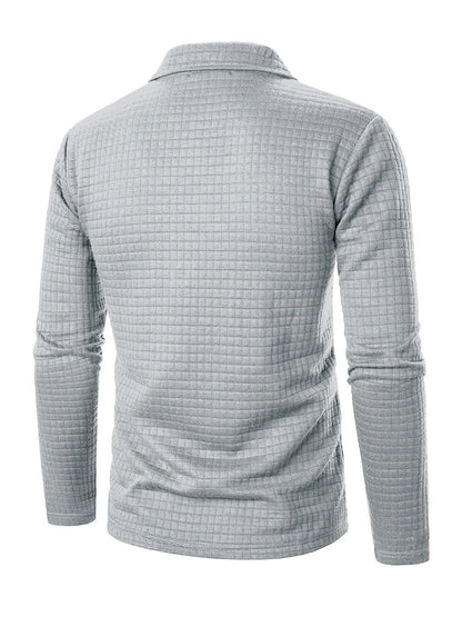 2025 New Spring and Autumn Europe Men Knitted Grid Texture Casual Large hoodie Jumper Small Plaid Jacquard Men clothing