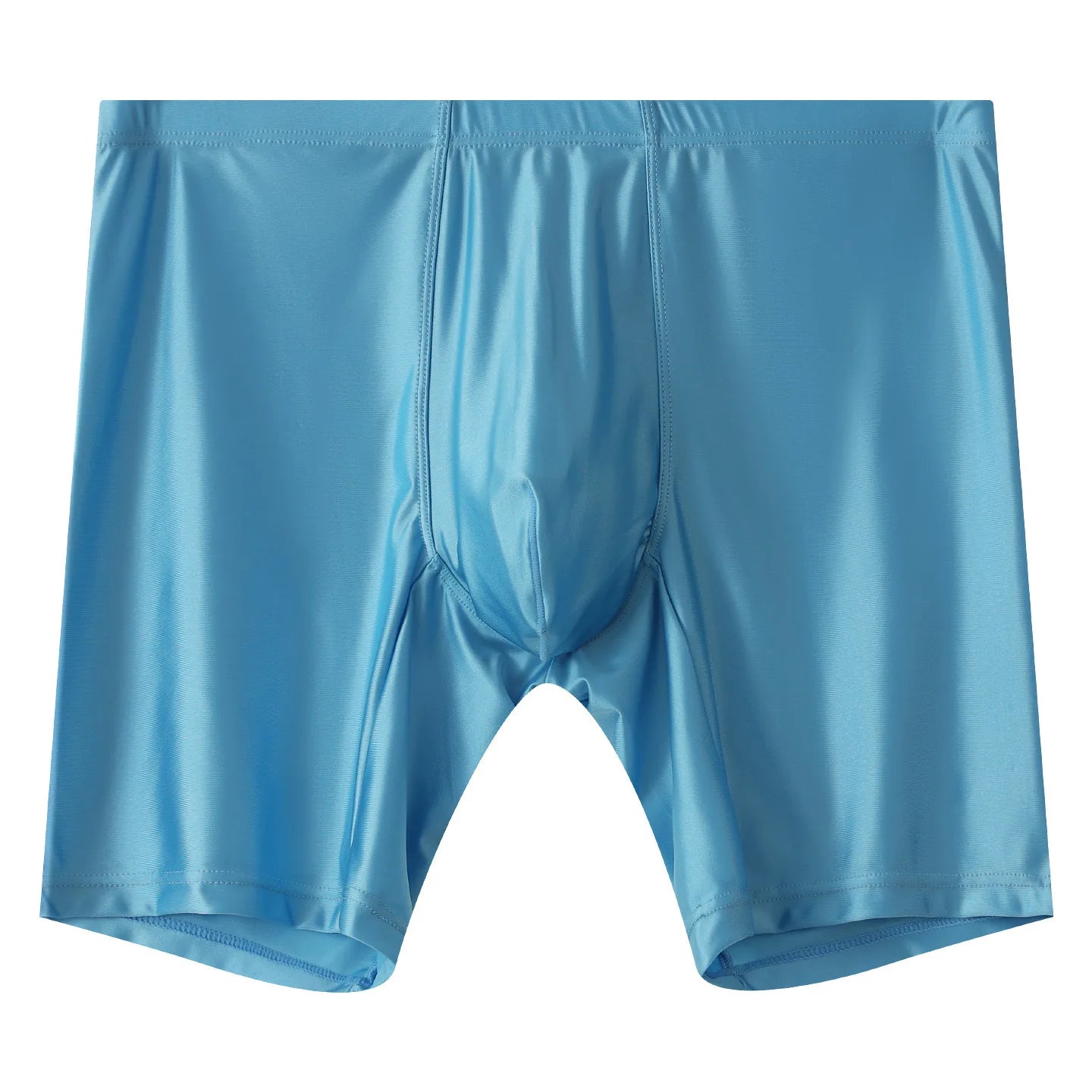 Mens Underwear Boxers Man Solid Slim Ice Silk Extended Leg Boxer Shorts
