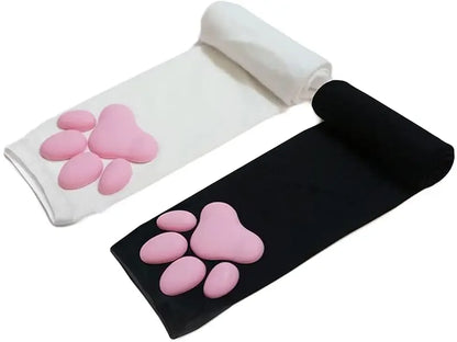 Cute Cat Paw Fingerless Gloves, Soft Stretchy with 3D Pads, UV Protection Kawaii Harajuku Anime Cosplay Accessory for Girls & Women