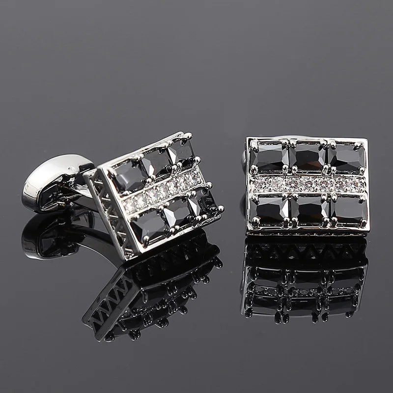 Cufflinks For Mens Luxury High Quality French Cufflink Green White Crystal Buttons For Business Mens Shirt Decoration Cuff Gift