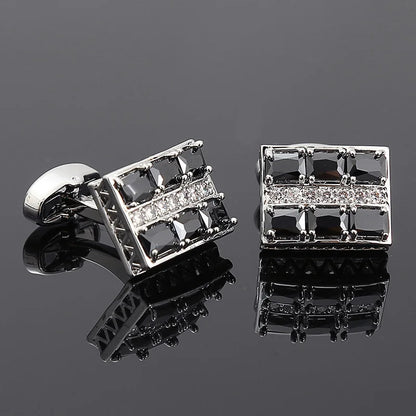 Cufflinks For Mens Luxury High Quality French Cufflink Green White Crystal Buttons For Business Mens Shirt Decoration Cuff Gift