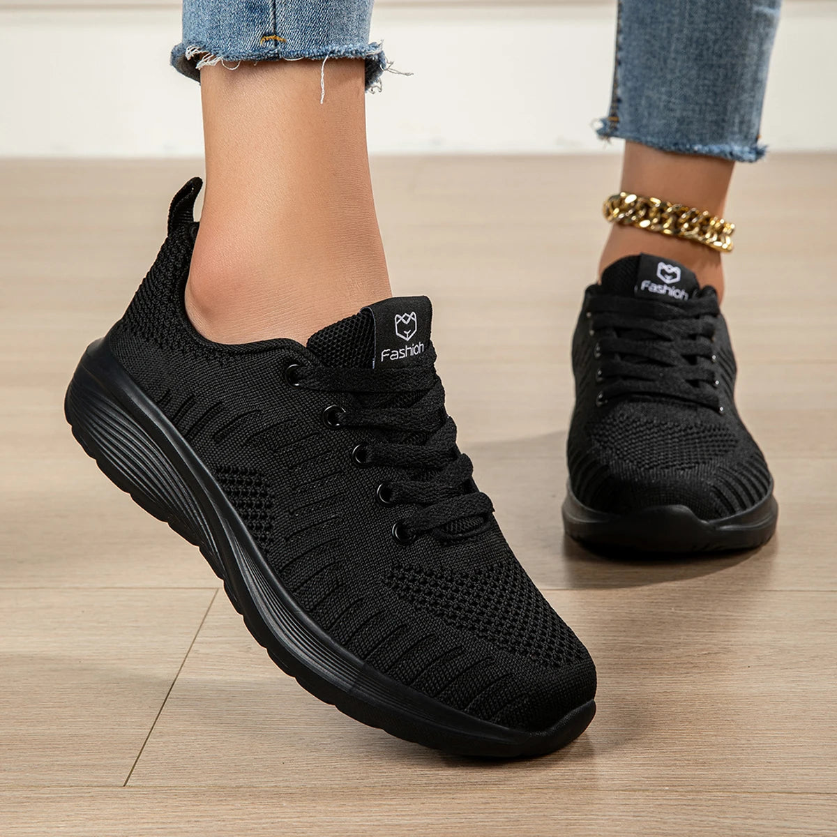 Women's Casual Sports Shoes, Breathable Running Shoes, Lightweight Flat-Soled Single Shoes,