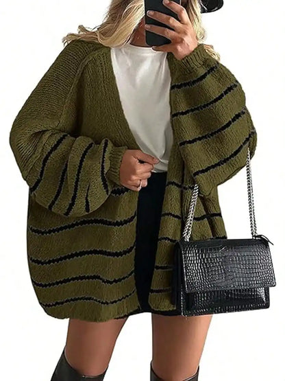 Cardigan Sweaters For Women Oversized Fall Long Sleeve Lightweight Knit Cardigans Winter Clothing Open Front Solid Color Crochet Lantern Sleeve Coat