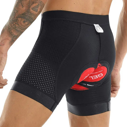 X-TIGER Men's Cycling Underwear with 5D Gel Pad Breathable Mesh MTB Bike Shorts Anti-Slip Quick Dry Bicycle Liner Shorts for Road Mountain Cycling
