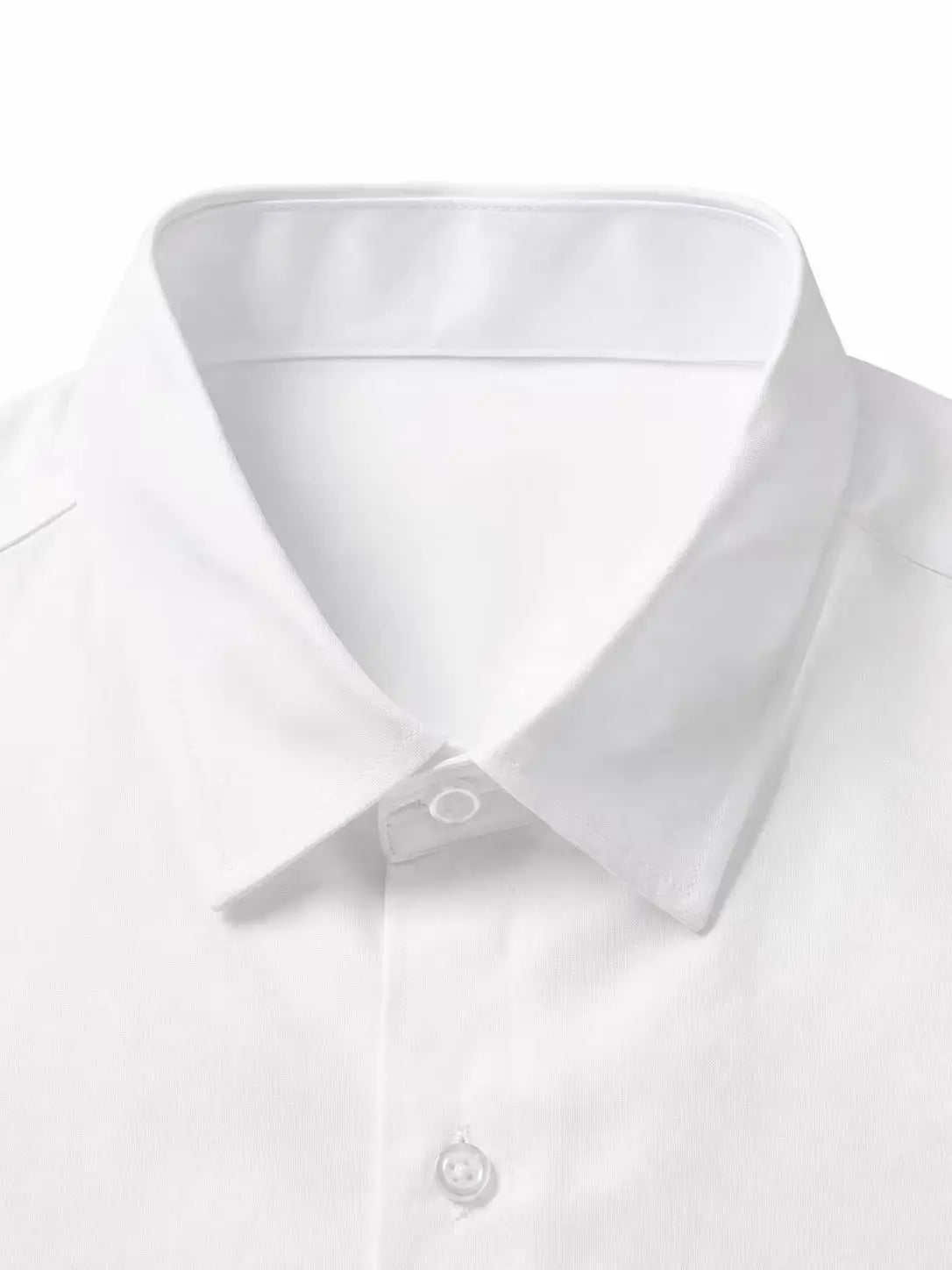 Plus‑size Men's Solid‑Color Business Long‑Sleeve Shirt