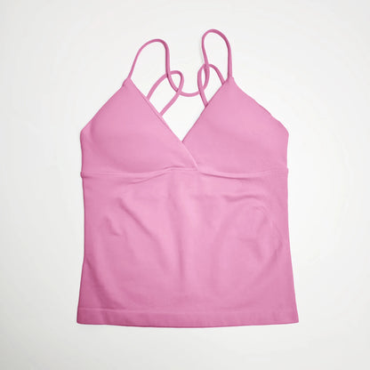 NCLAGEN Vision Twist Front Longline Top Women's Seamless Thin Straps Yoga Gym Workout Vest Running Tank Tops Fitness Clothing